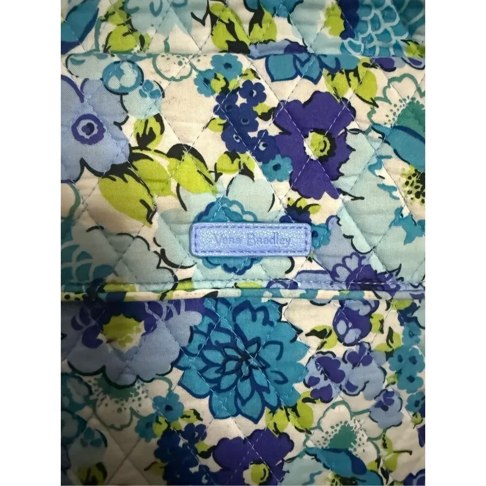 Vera Bradley Women's Quilted Blueberry Blooms Mini Backpack with Pouch Blue Mini
